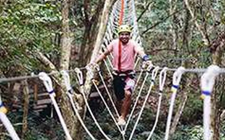 Burma walk rope bridge in Dandeli