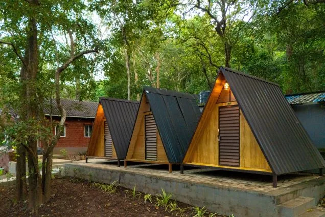 A-frame tent stay at Rain Forest Dandeli